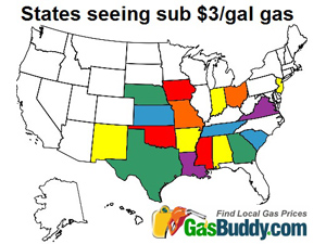 Average Gas Rates in the US Fall Under $3 per Gallon