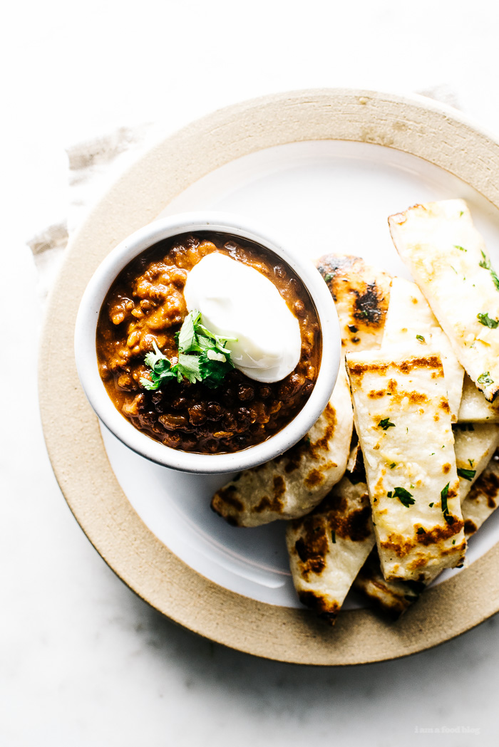 black dal and garlic naan - www.iamafoodblog.com