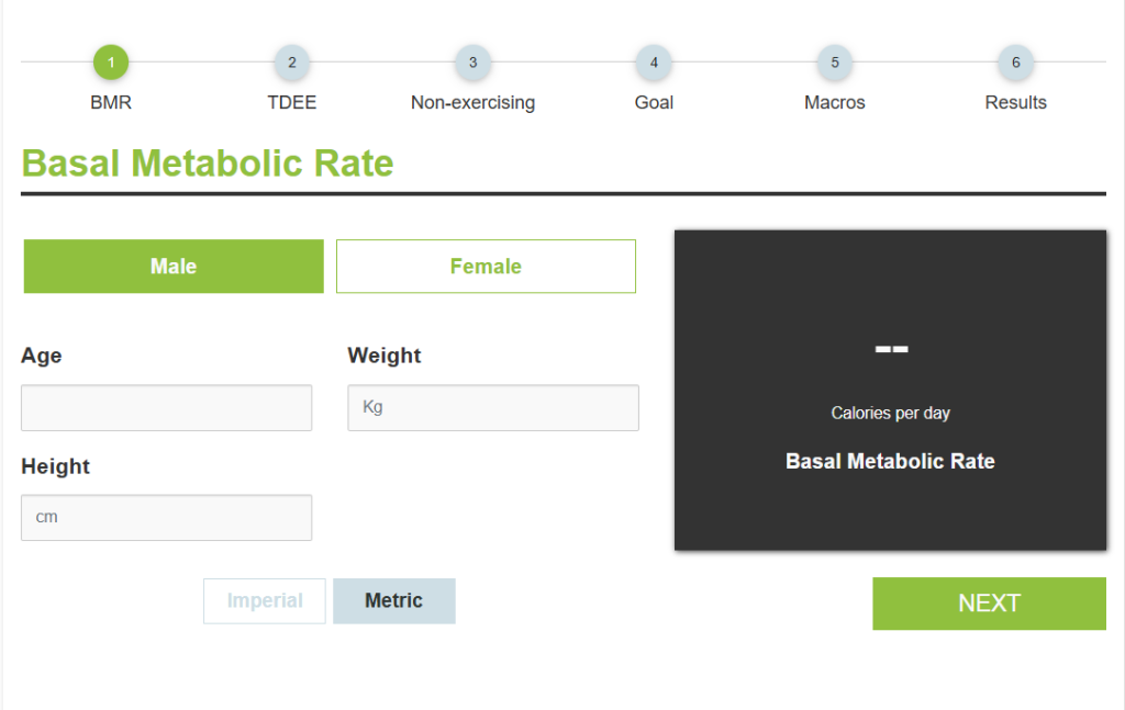 Ideal Nutrition Calorie Calculator