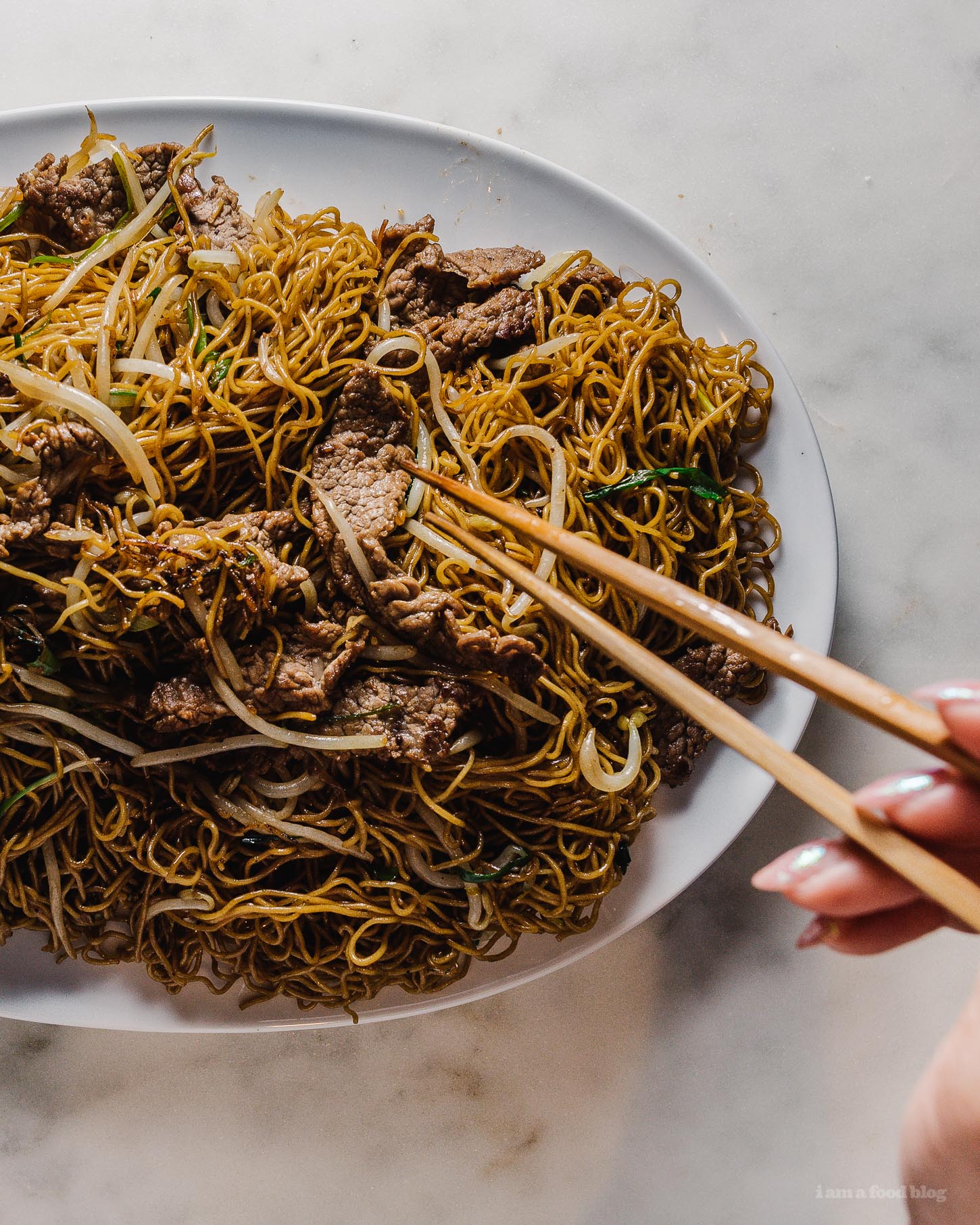 Easy Soy Sauce Chow Mein Recipe | www.iamafoodblog.com