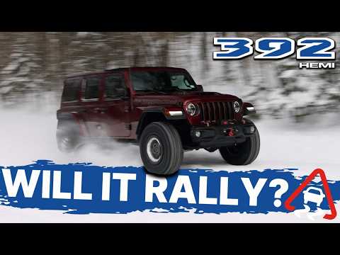 Fearless Driver Propels V8 Jeep Wrangler 392 Across Snow Rally Course