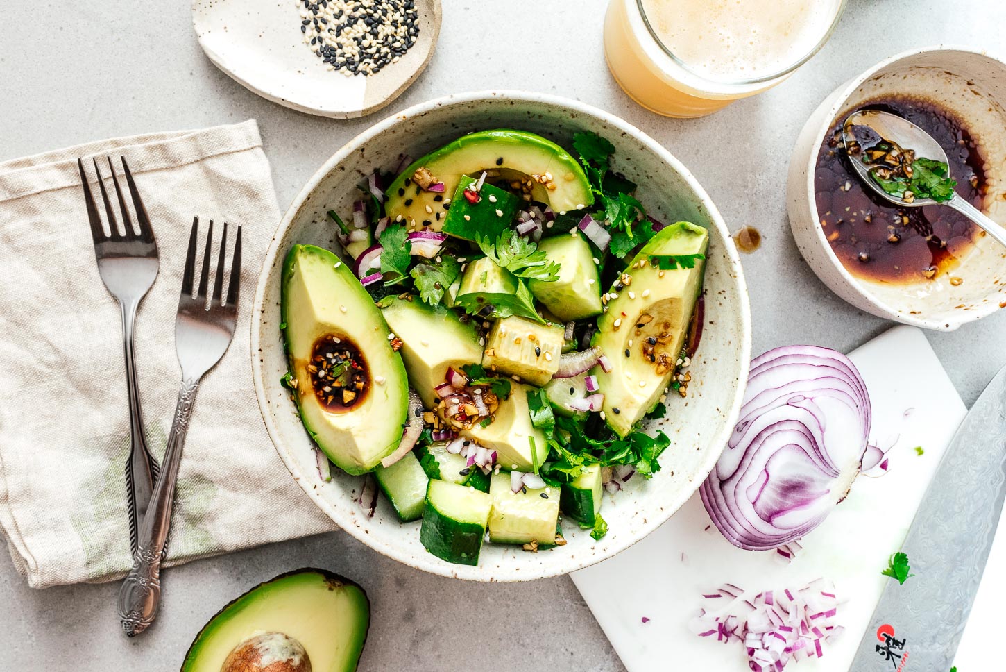 Chinese Cucumber Avocado Salad | www.iamafoodblog.com