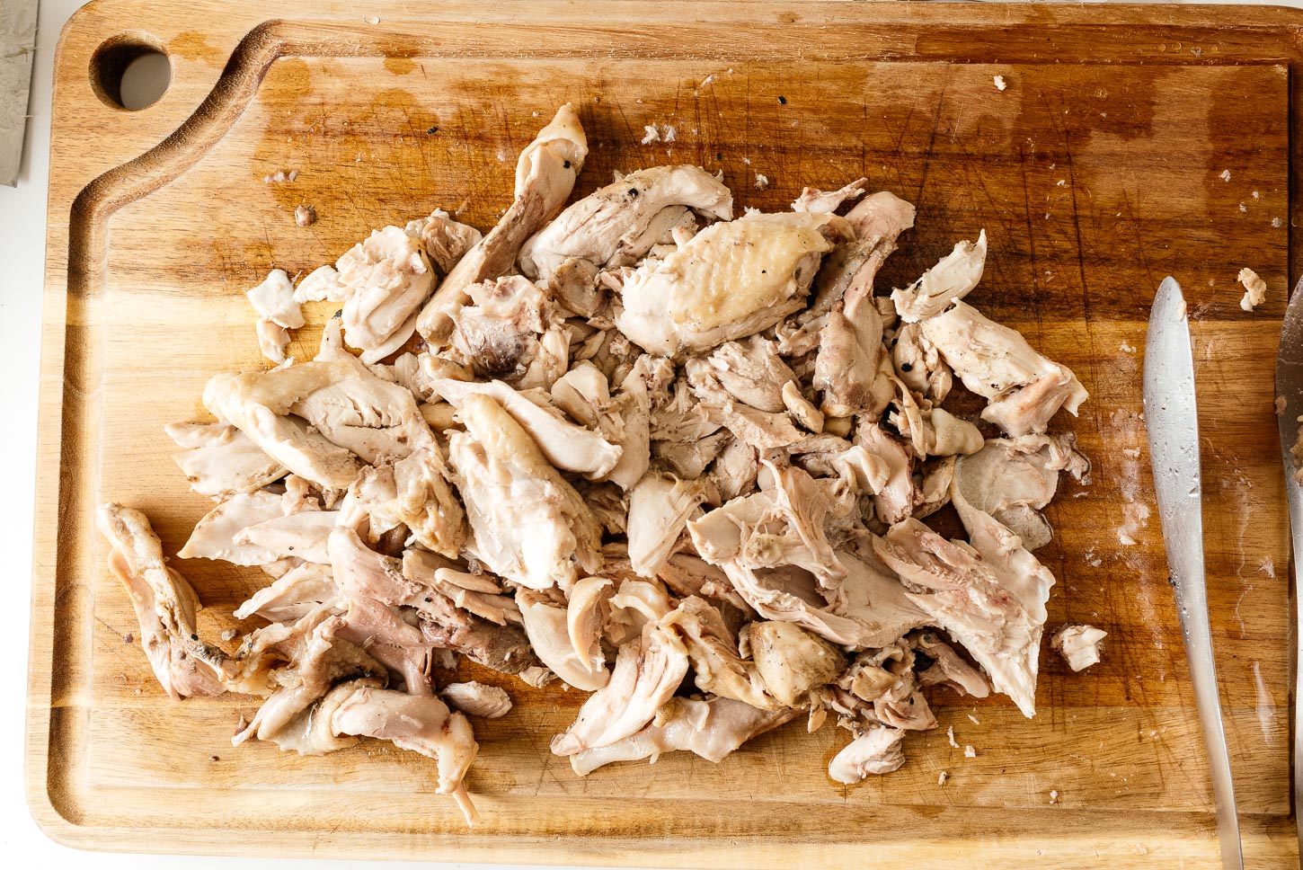 Deboned cooked chicken | www.iamafoodblog.com