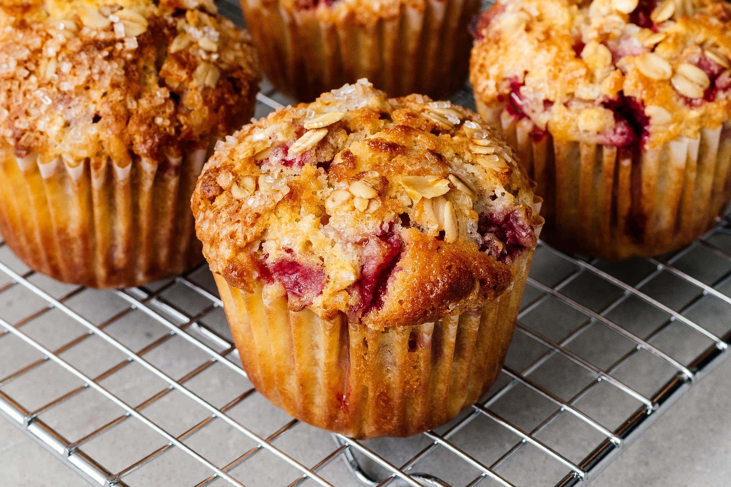 strawberry oatmeal muffins | www.iamafoodblog.com