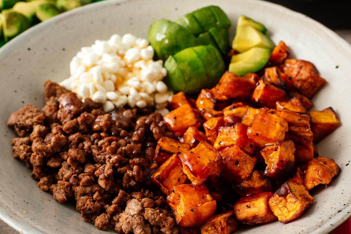 Tiktok Hot Honey Cottage Cheese Sweet Potato Beef Bowl