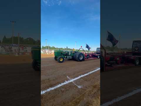 John Deere Tractor Furnished with V16 Detroit Diesel Tugboat Engine for Improved Sled-Pulling Capability