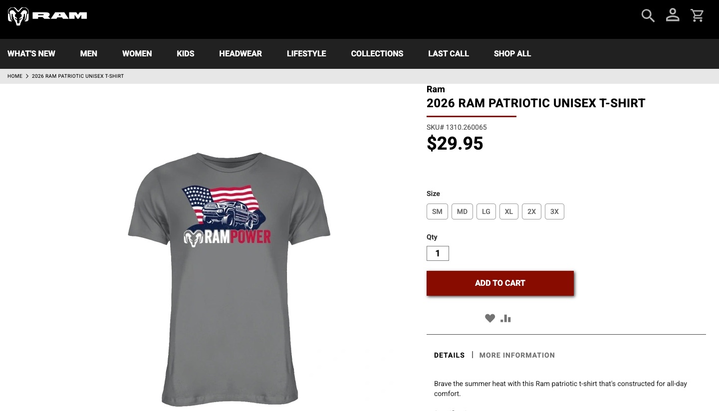 Ram Presents a 'Patriotic T-Shirt' Showcasing AI-Created Tacoma Design and Imperfect American Flag Graphics