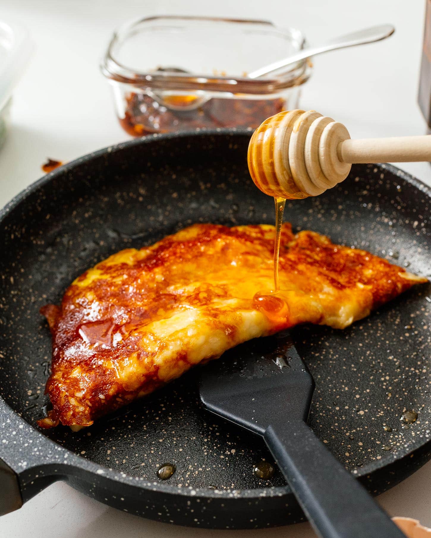 Hot Honey Cheese Eggs