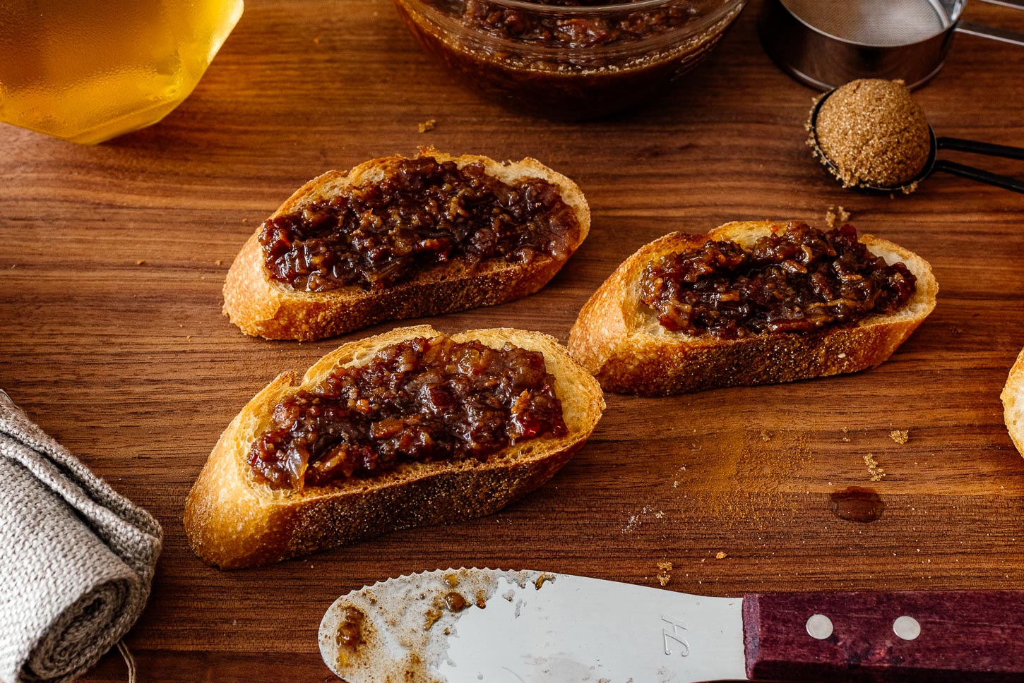 bacon jam on baguette
