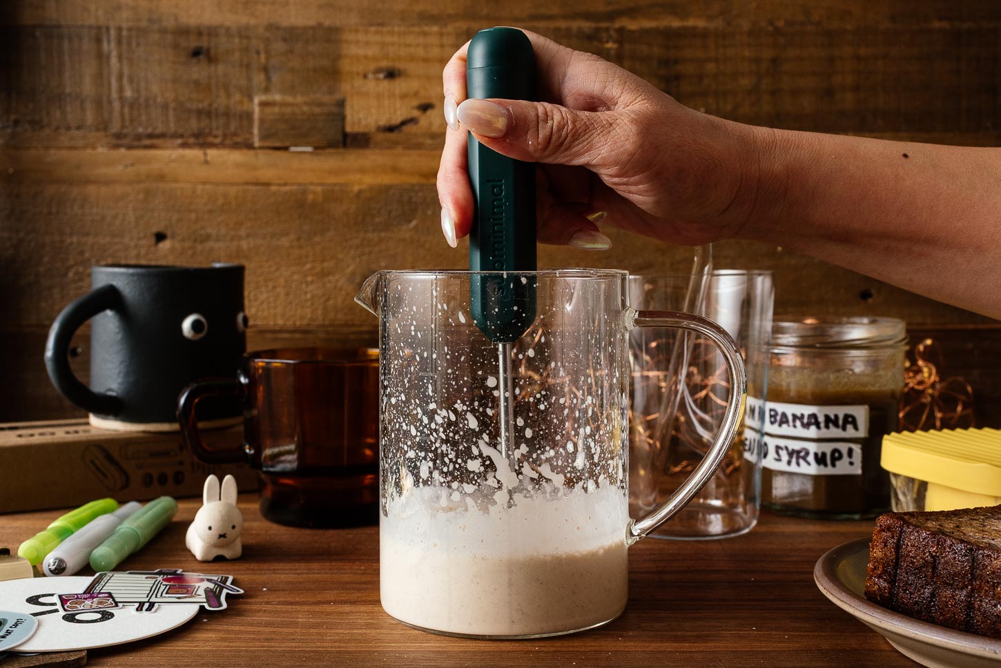 making banana bread cold foam