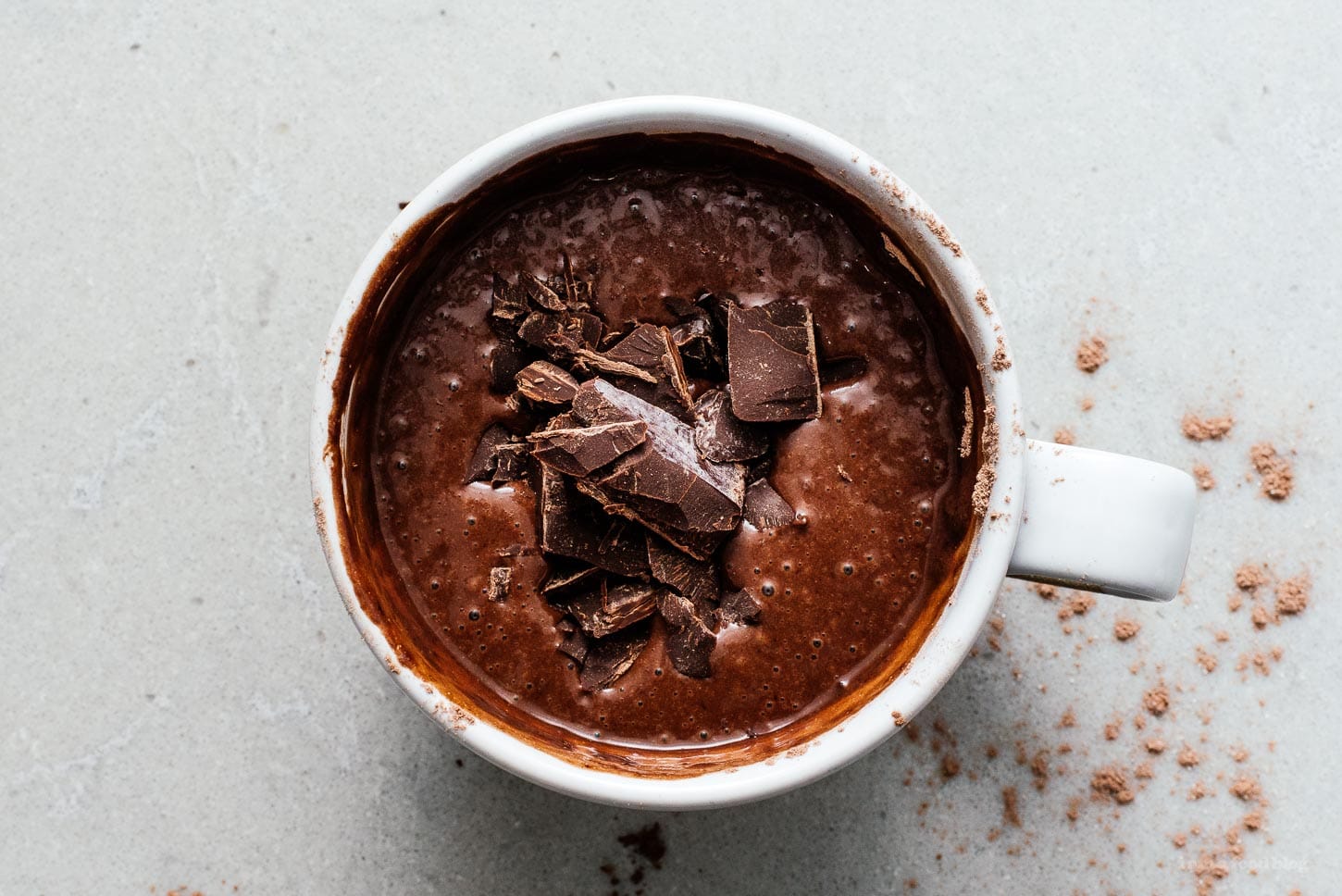 mug cake with chocolate chunks