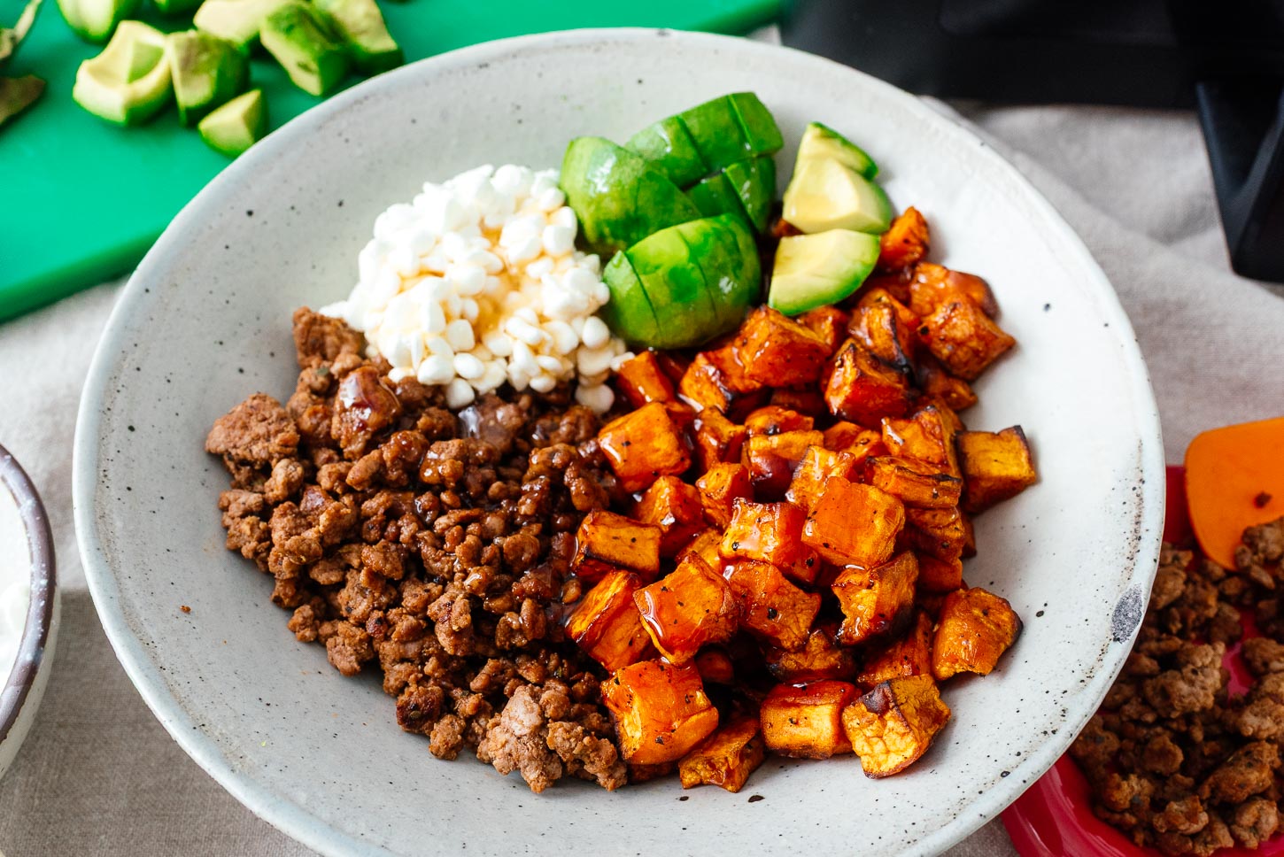 Sweet Potato Ground Beef Bowl