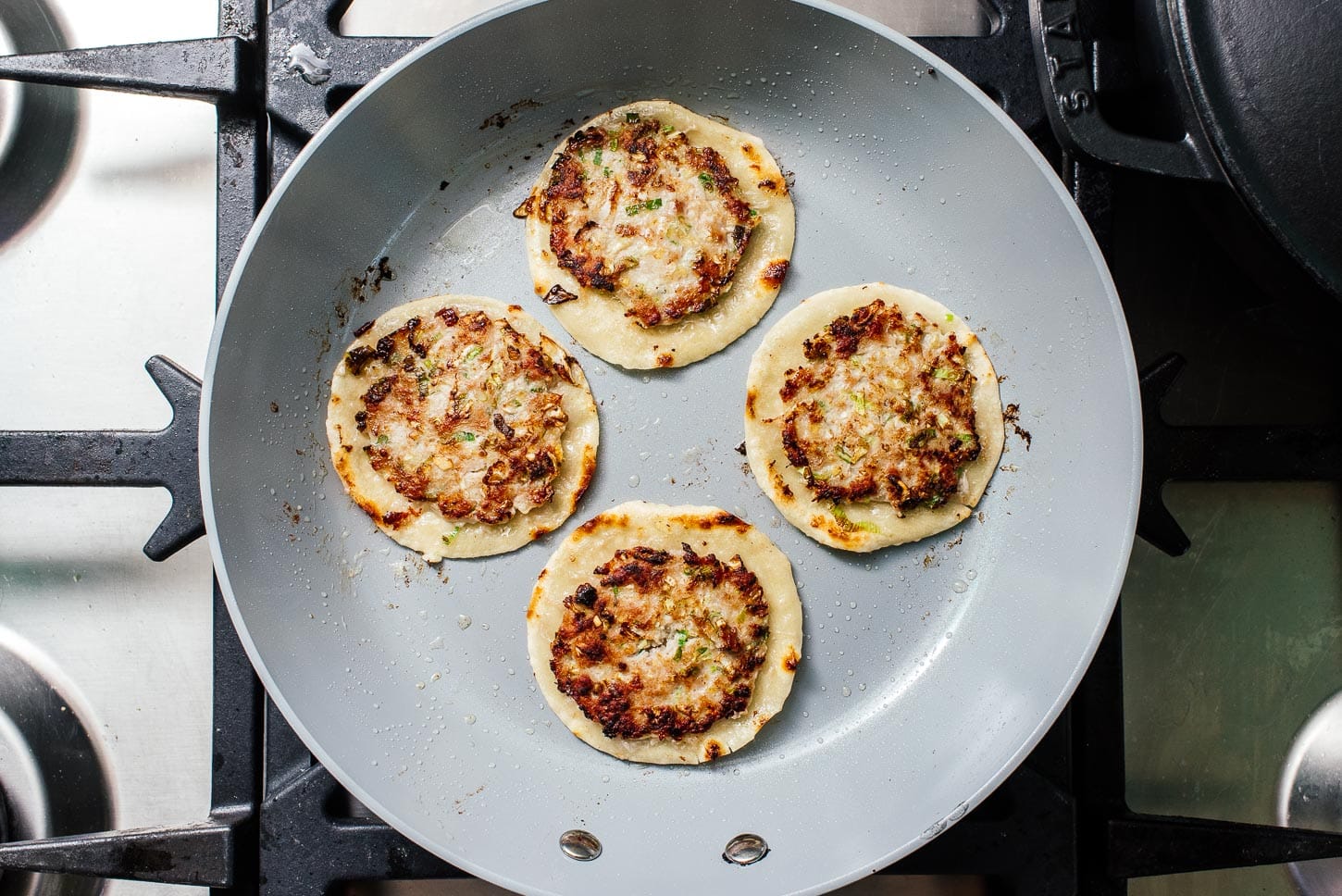 frying smash gyoza | www.iamafoodblog.com